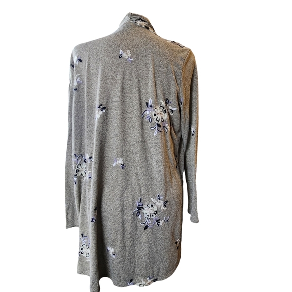 2/$30 Anthropologie Fig and Flower Open Front Embroidered Cardigan Floral Spring - Picture 5 of 11